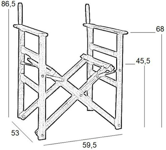 Zita Plus Torino Rahmen Für Regisseur Stuhl Hölzernes 59x51x85cm Braune
