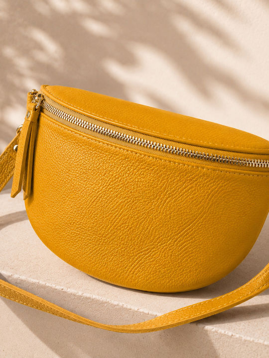 Women's Leather Bum Bag Yellow