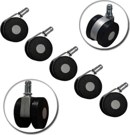HomeMarkt Caster for Office Chair Plastic 5 Pieces Black