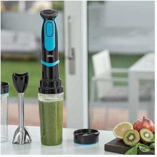 Braun Multiquick 5 Vario Fit Handmixer mit Inox-Stab 1000W Blauer
