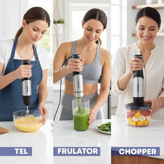 Daewoo Handmixer mit Inox-Stab 1000W Schwarzes