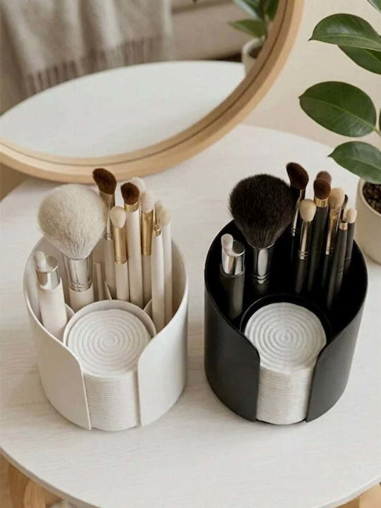 Stewehome Makeup Organization Set Brush Cotton Holder White