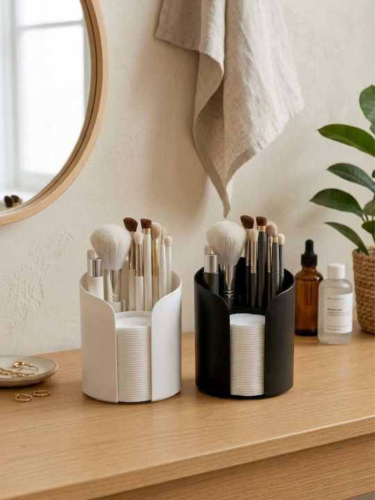 Stewehome Makeup Organization Set Brush Cotton Holder White