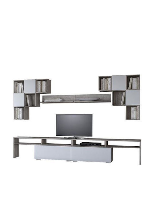 Smart No 8 Living Room TV Unit White L340xW45xH200cm