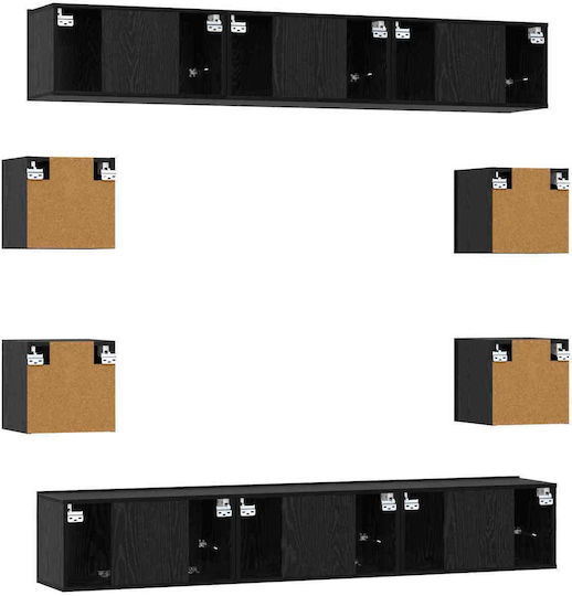 Living Room TV Unit Black Oak M180xW30xH30cm