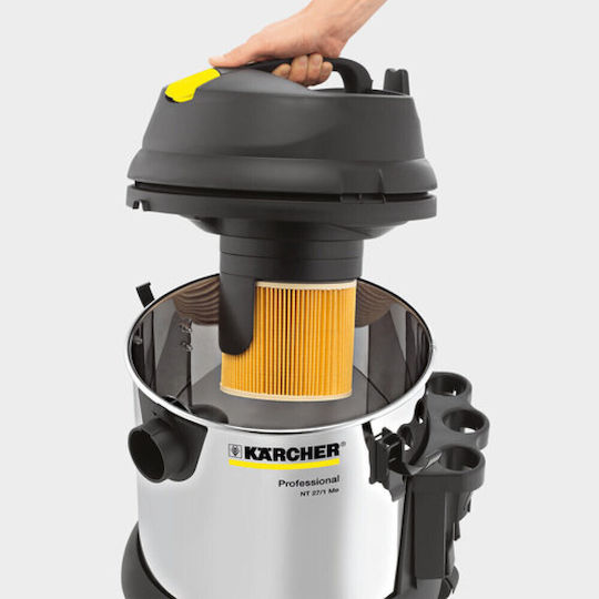 Karcher NT 27/1 Me Adv Staubsauger Flüssigkeiten / Feststoffe 1380W mit Edelstahl Behälter 27Es