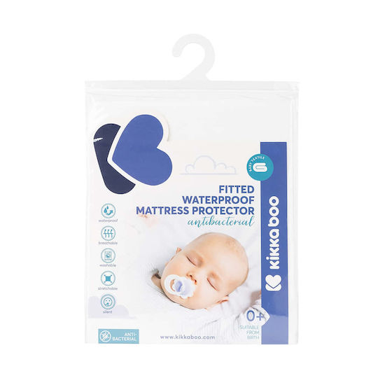 Kikka Boo Waterproof Baby Crib Mattress Protector Antibacterial with Elastic Straps 60x120x15cm