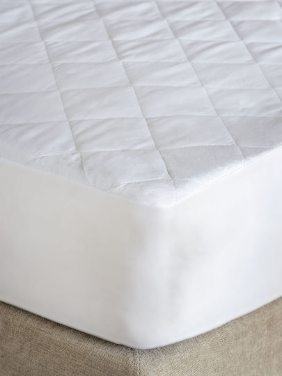Palamaiki Waterproof Baby Crib Mattress Protector White Cotton Quilted with Border 70x140x20cm