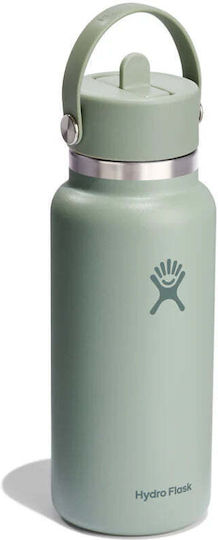 Hydro Flask Wide Flex Cap Thermos Bottle 946ml Trillium with Straw