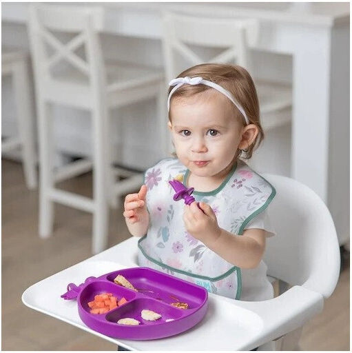 Bumkins Florar Impermeabila Bavetă Plastic cu autocolant & Buzunar Multicoloră pentru 6 m+