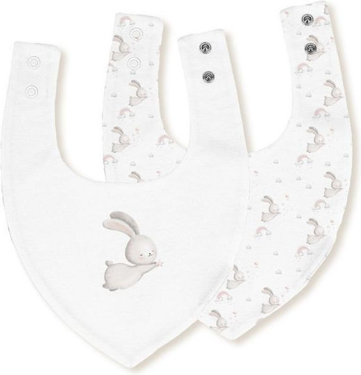 Interbaby Fabric Bandana Baby Bibs with Button Pink 2 Pieces