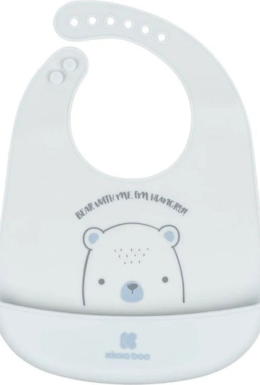 Kikka Boo Bear With Me Waterproof Лигавник Силикон с бутон & Джоб СИНЬО