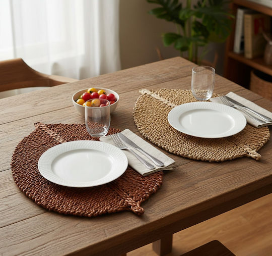 Polihome Leafamber Rattan Placemats 51cm 4 Pieces