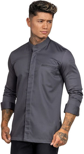 Le Nouveau Chef Σακάκι Σεφ Ανδρικό Γκρι με Μακρύ Μανίκι Cooltex Alain Dark