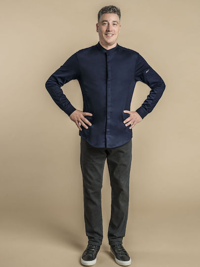 Clement Design Coat Chef Blue with Long Sleeve Zadar