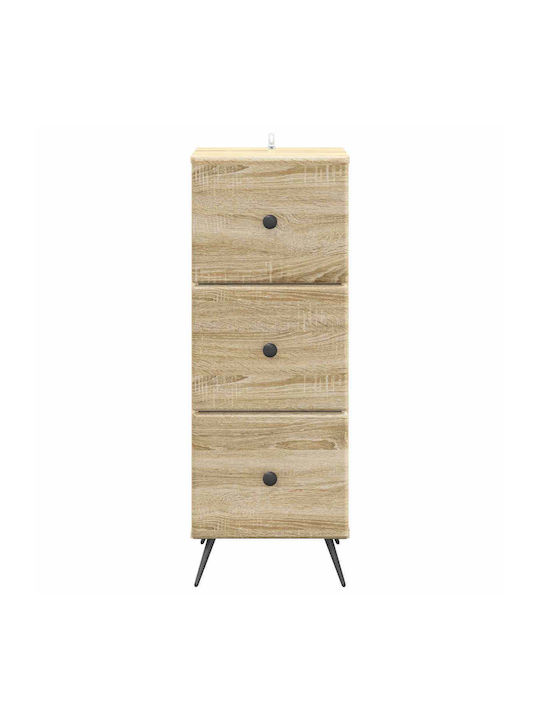 Wooden Storage Drawers with 3 Drawers L33xW34.5xH90cm