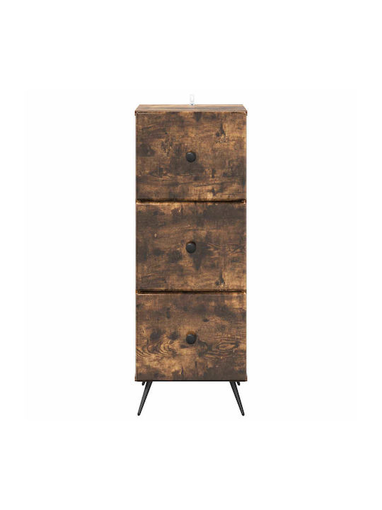 Wooden Storage Drawers with 3 Drawers L33xW34.5xH90cm