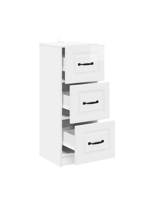 Wooden Storage Drawers with 3 Drawers L33xW34.5xH87cm