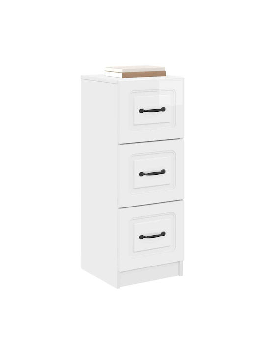 Wooden Storage Drawers with 3 Drawers L33xW34.5xH87cm