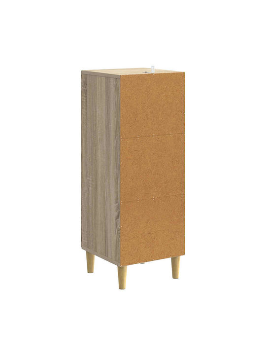 Wooden Storage Drawers with 3 Drawers L33xW34.5xH90cm