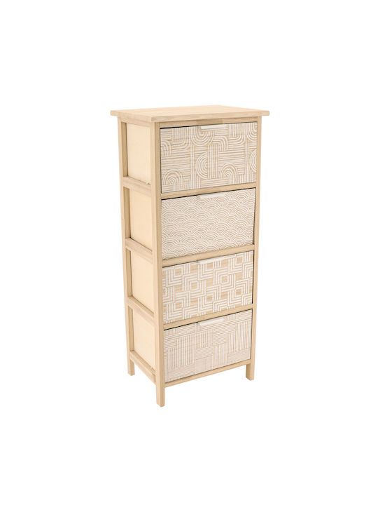 Wooden Storage Drawers with 4 Drawers L37.5xW27.5xH86cm