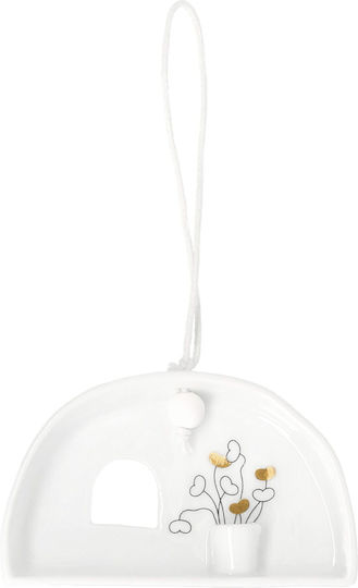 Raeder 3D Hanging Wall Decor White Ceramic Material 8x1.2x4.5cm