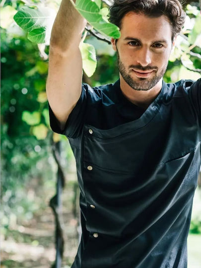 Giblor's Coat Chef Unisex Black with Short Sleeve Lapo