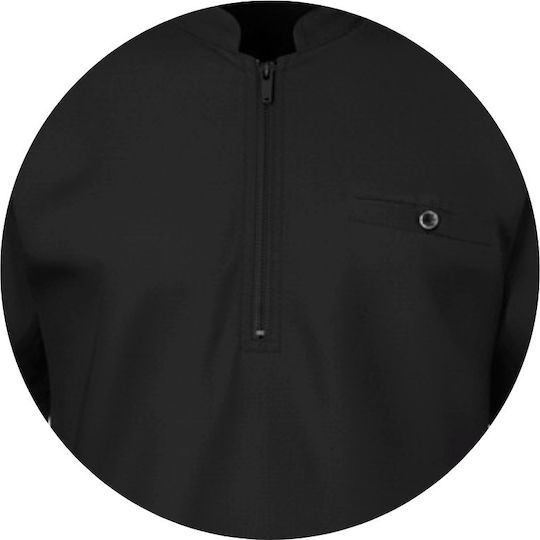 Tips Μπλούζα Σεφ Microfiber Μαύρη με Κοντό Μανίκι