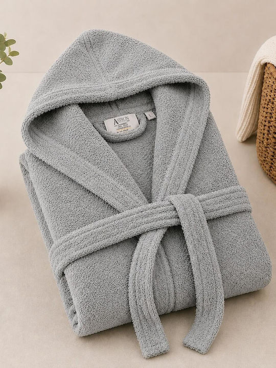 Astron Italy Μπουρνούζι με Κουκούλα Grey