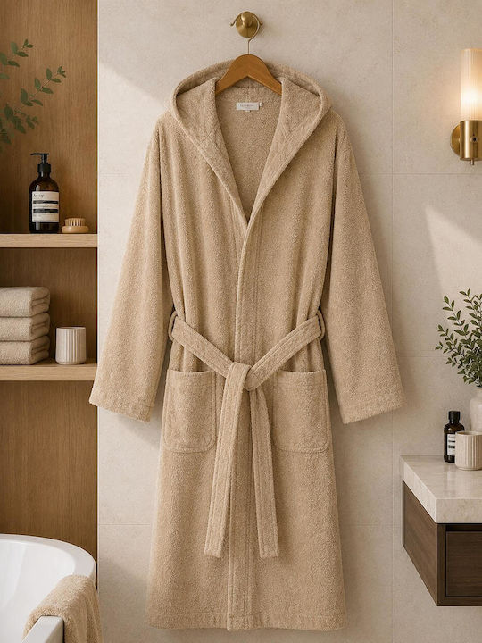 Astron Italy Bathrobe with Hood Beige 450gr/m²