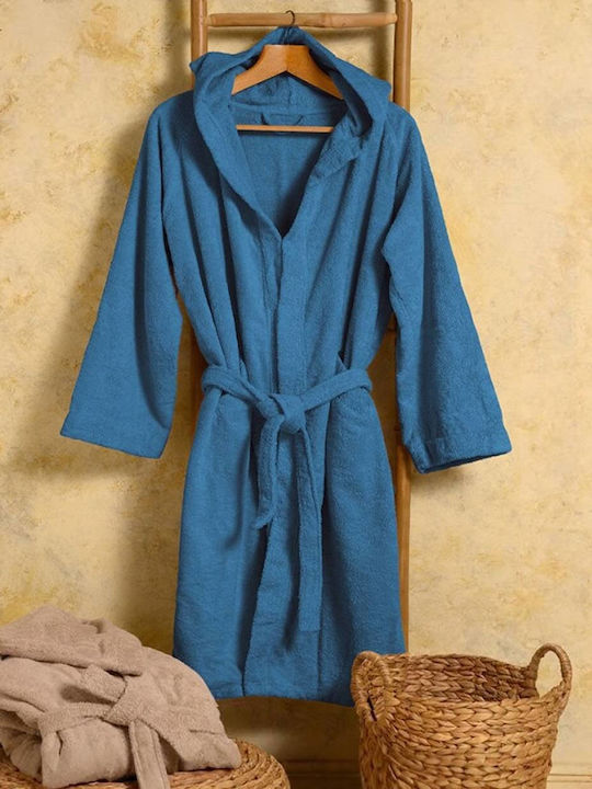 Melinen Bloom Bathrobe with Hood Jean 400gr/m²