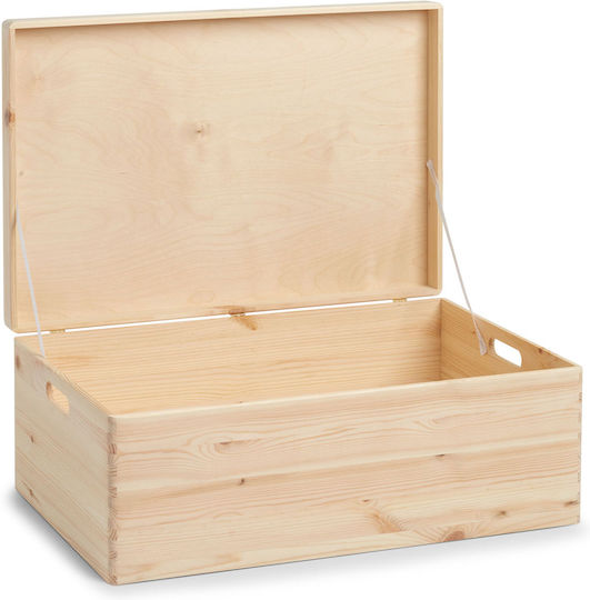 Zeller Hölzernes Aufbewahrungsbox mit Deckel Beiges 60x40x24cm