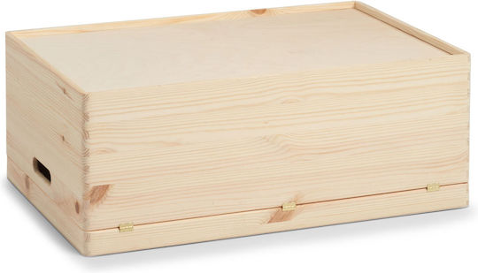 Zeller Hölzernes Aufbewahrungsbox mit Deckel Beiges 60x40x24cm