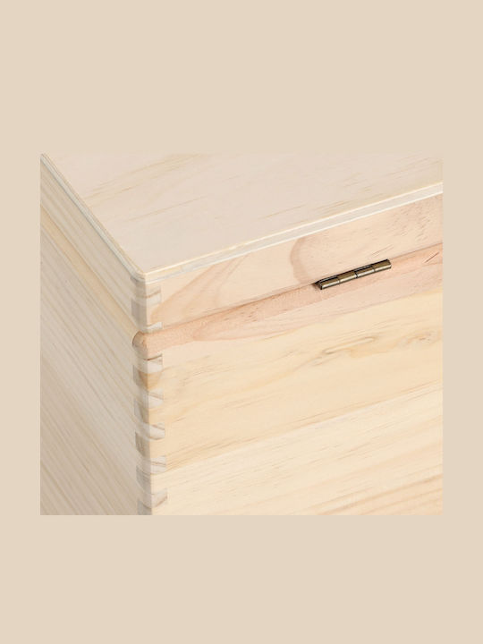 Zeller Hölzernes Aufbewahrungsbox mit Deckel Beiges 60x40x24cm