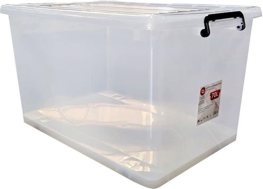 Happy House Plastic Storage Box with Wheels and Lid 70lt