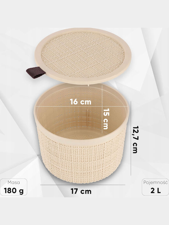 Round Jute Jar Lid 2l Ø17x13cm Cream Color