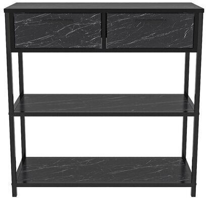 Kailua 2765 Κονσόλα από Ξύλο & Μάρμαρο Μαύρο Μ90xΠ31xΥ92εκ.
