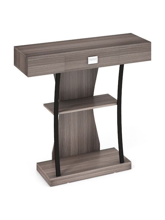 Wooden Console Table Wood & Metal Gray L91xW30xH89cm