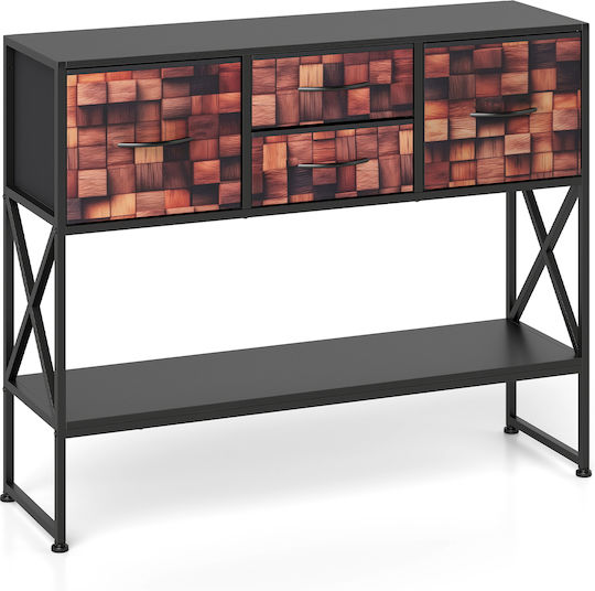 Consolă din Lemn și Metal Maro L79.5x l29x Î98.5cm