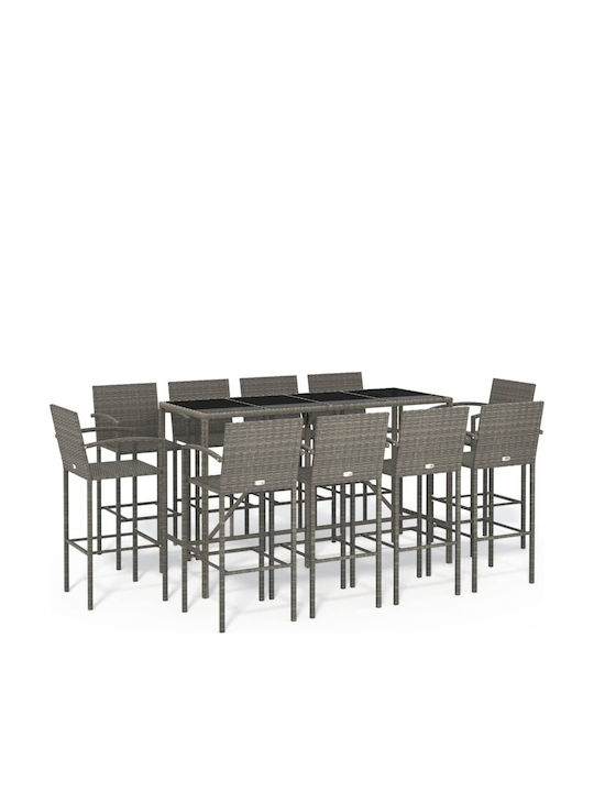 Set Bar Exterior Sintetic 11 Piese Gri