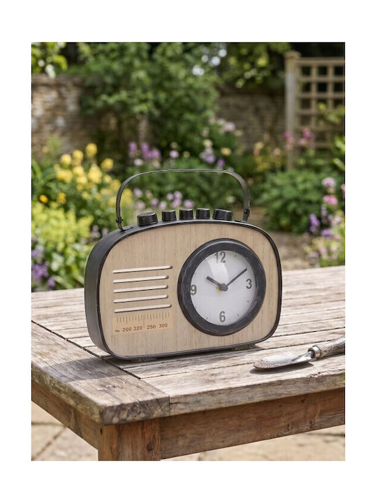 Box37211 Tabletop Clock with Indicators Metal Black