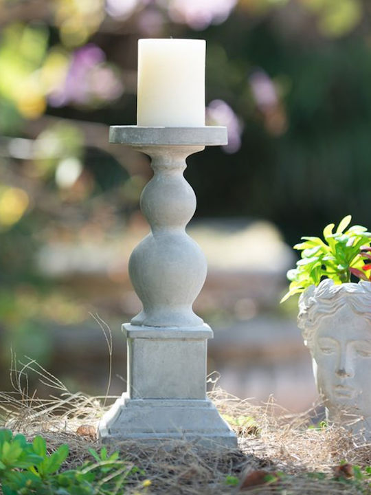 Artekko Candle Holder Stone Grey 15x15x36cm 1pcs