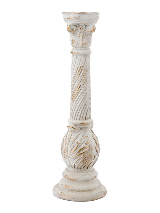 Artekko Cement Candle Holder Concrete in White Colour 22.5x17x22.5cm