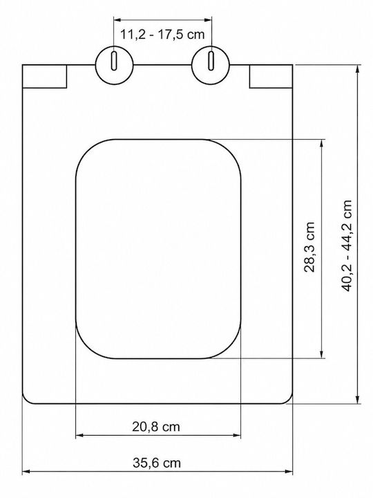 Elvit Capac WC Slim din plastic 40.2x35.6cm Alb