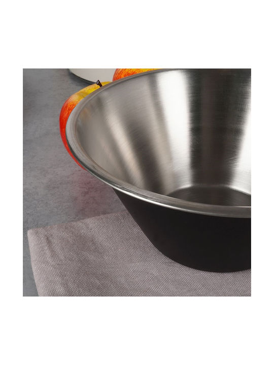 Excellent Houseware Bol de Servire Rotund Inox Negru cu Diametru 22buc