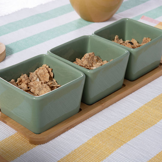 Nef-Nef Homeware Sage Кръгла Съд За Сервиране От Бамбук В Зелен Цвят С Диаметър 27.8см 3 Броя Nef-Nef Homeware Sage Кръгла Съд За Сервиране От Бамбук В Зелен Цвят С Диаметър 27.8см 3 Броя