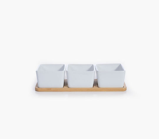 Nef-Nef Homeware Sage Μπωλ Σερβιρίσματος Στρογγυλό από Μπαμπού Πράσινο με Διάμετρο 27.8εκ. 3τμχ