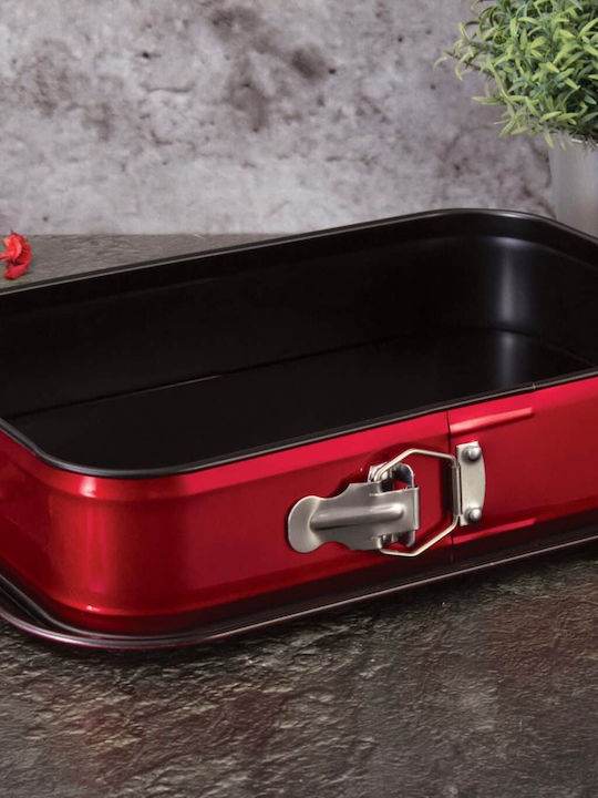 Berlinger Haus Non-stick Aluminum Cake Baking Pan with Removable Bottom Metallic Line Burgundy Collection 39x27x7.5cm