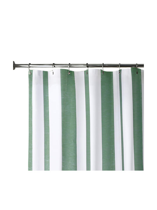 Stripes Κουρτίνα Μπάνιου 180x200cm Green Stripes