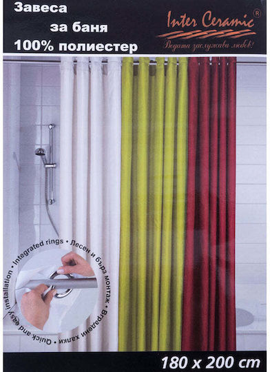 Inter Ceramic Κουρτίνα Μπάνιου με Τρουκς Καφέ